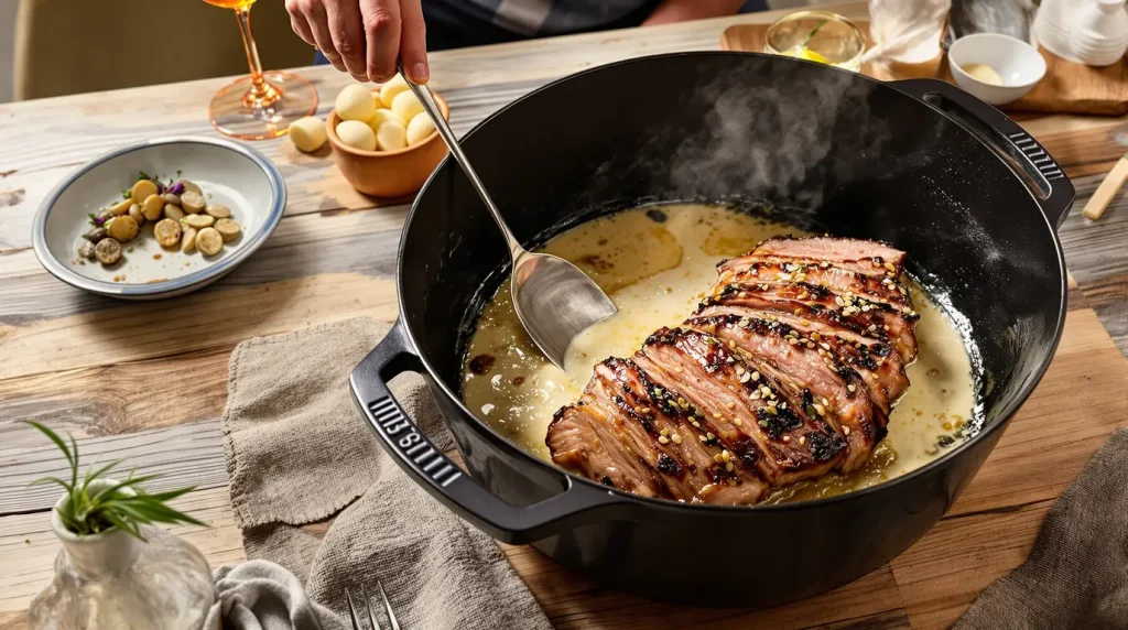 Ce rôti de porc cuit au lait est si fondant qu’on le déguste à la cuillère