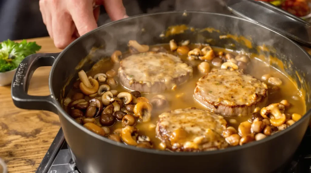 Filet mignon aux champignons et à la moutarde : plat fondant et crémeux, prêt en 30 minutes