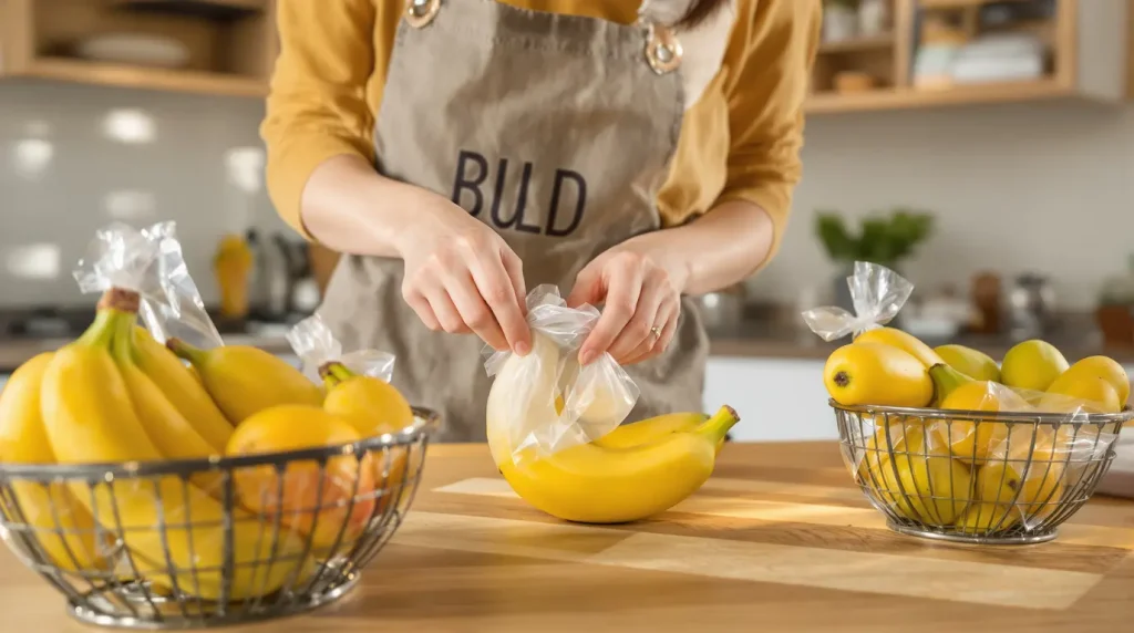 « Elles ne noircissent plus » : mon astuce toute simple pour garder vos bananes bien jaunes et fraîches plus longtemps