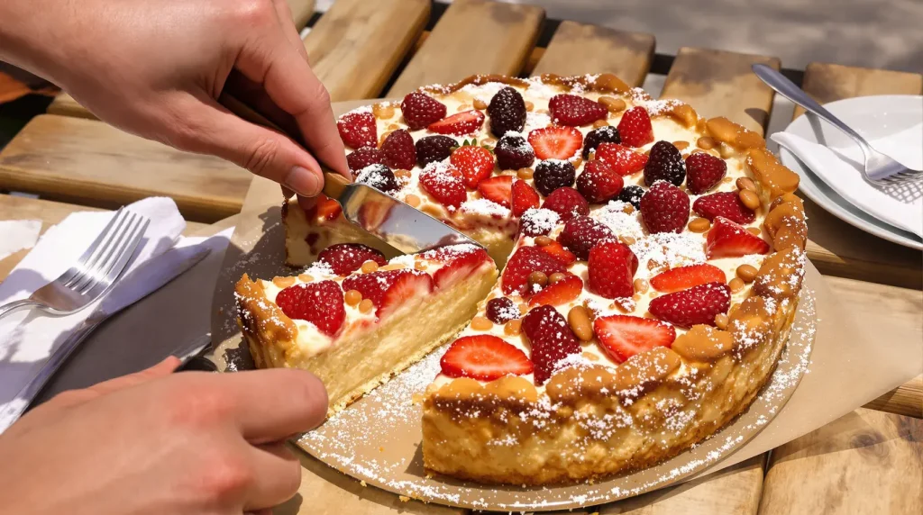 Gâteau aux fraises et à la ricotta - Recette italienne facile - Un déjeuner ensoleillé