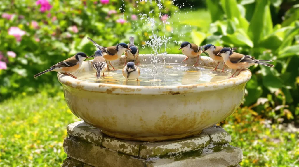 Il dépose une pièce de 5 centimes dans son jardin et les mésanges arrivent en masse