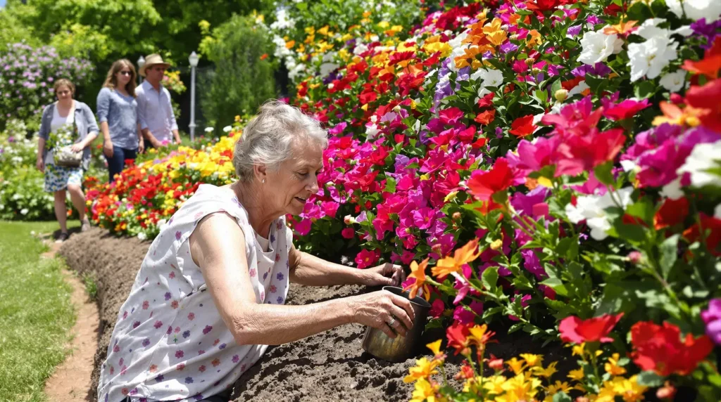 J'ai planté ces 3 variétés mi-avril : en mai, mes voisins pensaient que mon massif était là depuis des années