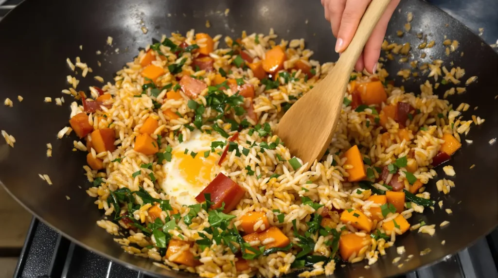 Je prépare ce riz sauté carotte-poireau à la sauce soja dès que j'ai envie d'un dîner sain et express