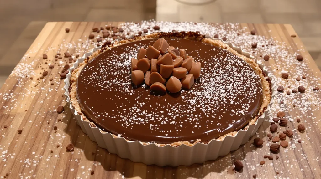 La pâte sablée au cacao fait toute la différence dans la tarte au chocolat de Pâques