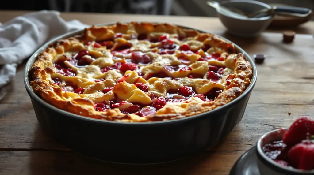 « Plus personne ne veut revenir à la version aux cerises » : mon clafoutis fraise-rhubarbe qui fait craquer les gourmands