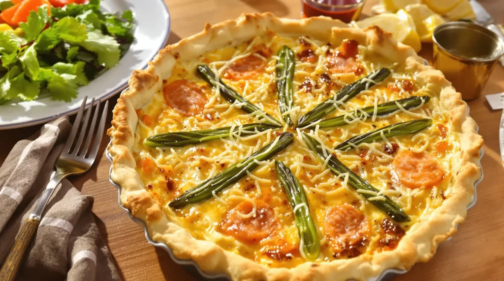 Quiche au saumon et asperges vertes