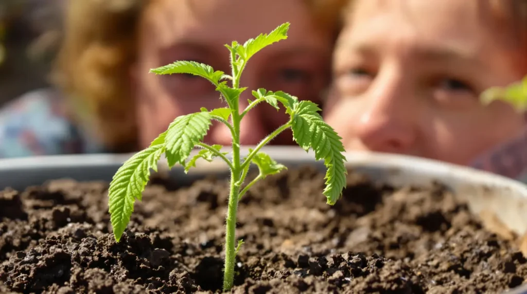Regardez bien la tige de votre plant de tomates, elle indique précisément à quelle profondeur l'enterrer