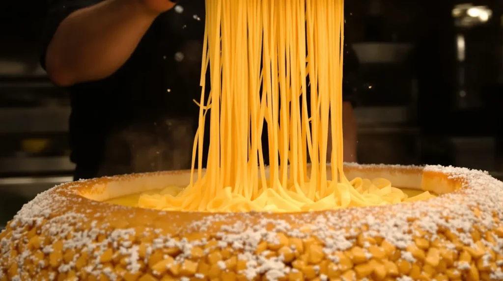 Savourez les authentiques pâtes en meule de parmesan à Romans
