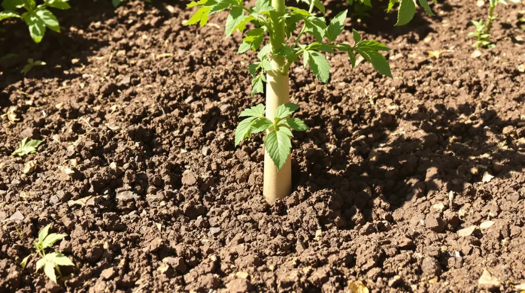 Si vous attendez que votre plant de tomate penche pour le tuteurer, la marque sur la tige ne partira plus jamais