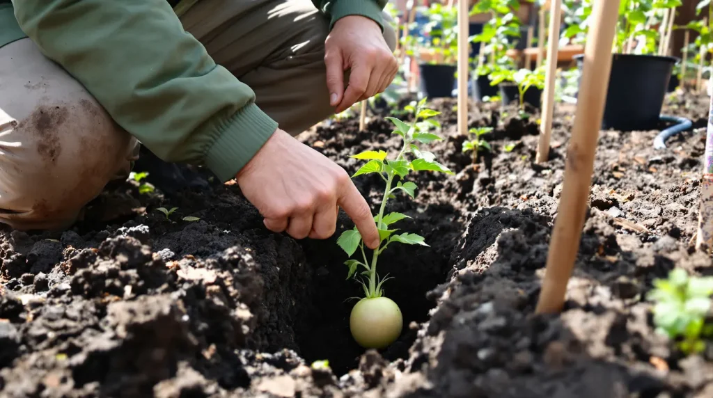 « Tu plantes tes tomates trop haut » : un pépiniériste m'a montré où enterrer la tige pour empêcher le mildiou