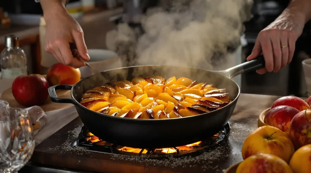 « Une poêle, et c’est tout » : mon gâteau aux pommes préféré, sans allumer le four