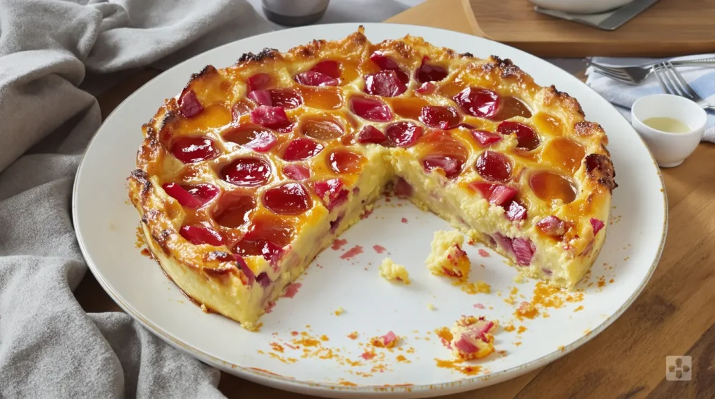 Clafoutis fondant à la rhubarbe