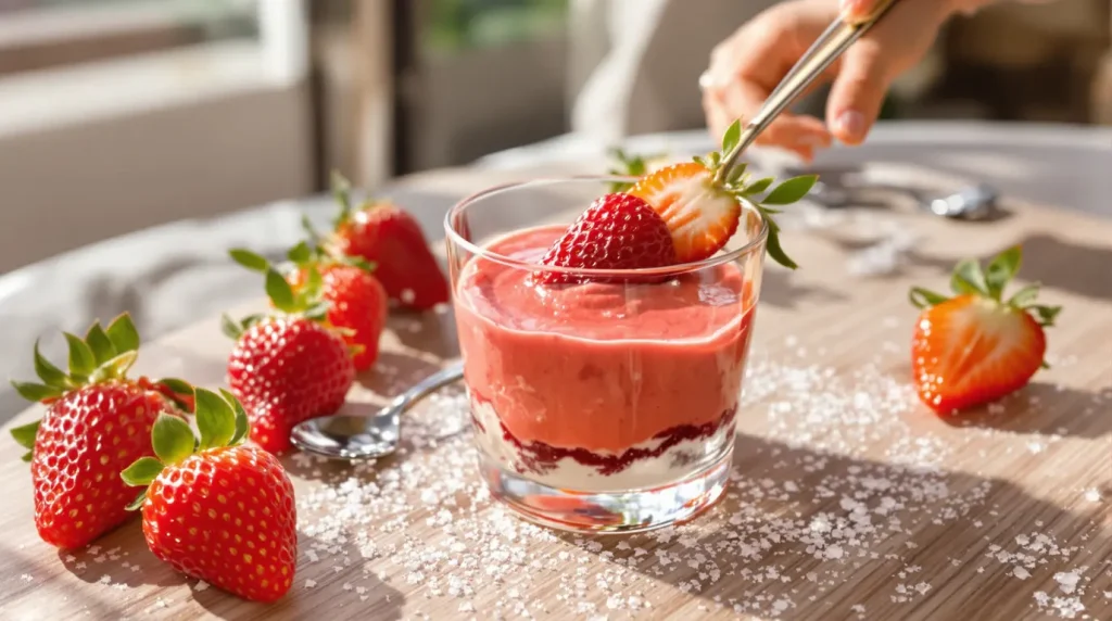 Fraises : j’ai préparé ce dessert 2 ingrédients sans cuisson, le plus simple et gourmand du printemps