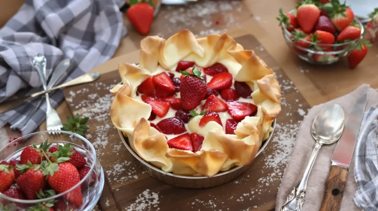 Gâteau de pâte filo aux fraises : le dessert croustillant et ultra simple qui fait sensation !