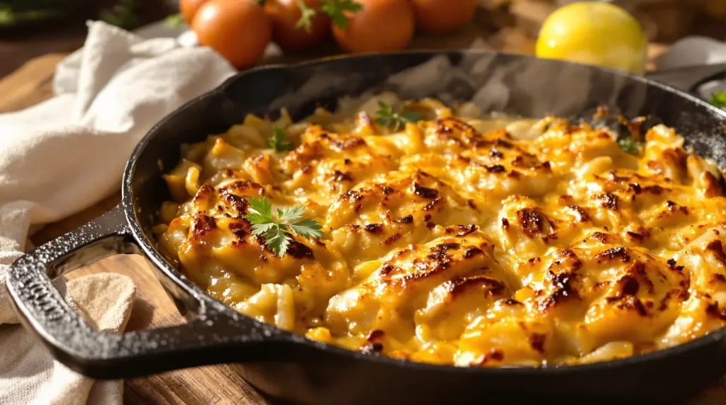 Impossible d'y résister : ce poulet aux oignons gratinés fond sous une couche dorée et croustillante