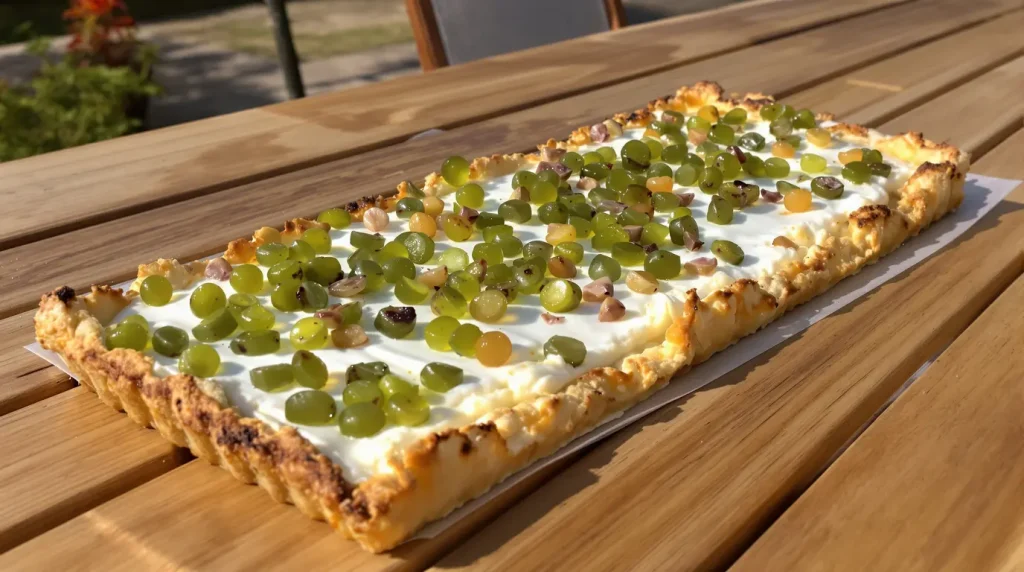 Cette tarte fine ultra fraîche au concombre, fromages frais et truite fumée fera fondre tout le monde cet été