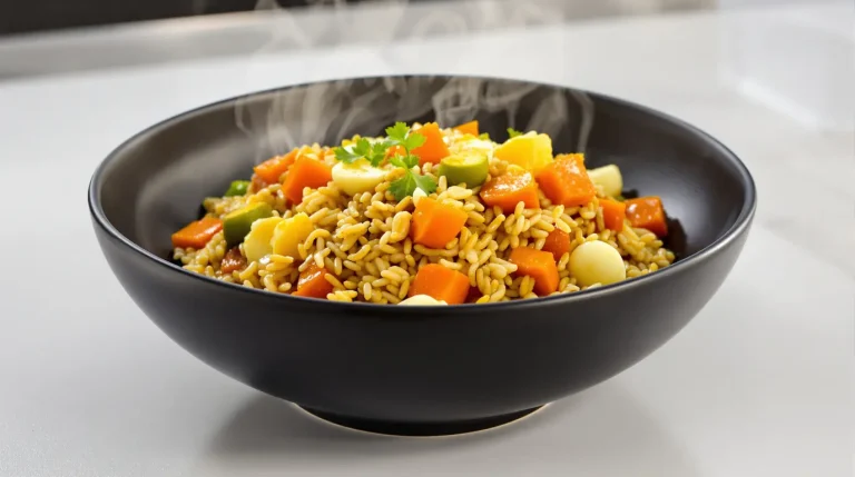 Je prépare ce riz sauté carotte-poireau nappé de sauce soja dès que je veux un dîner healthy express