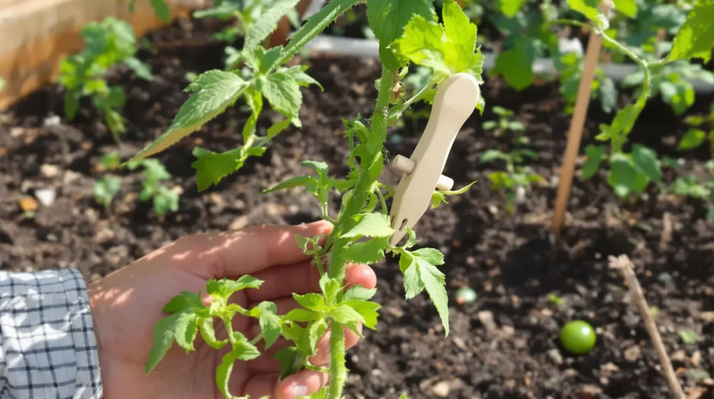 Mon voisin pose toujours une pince à linge sur la tige de ses plants de tomates et ce n'est pas pour décorer