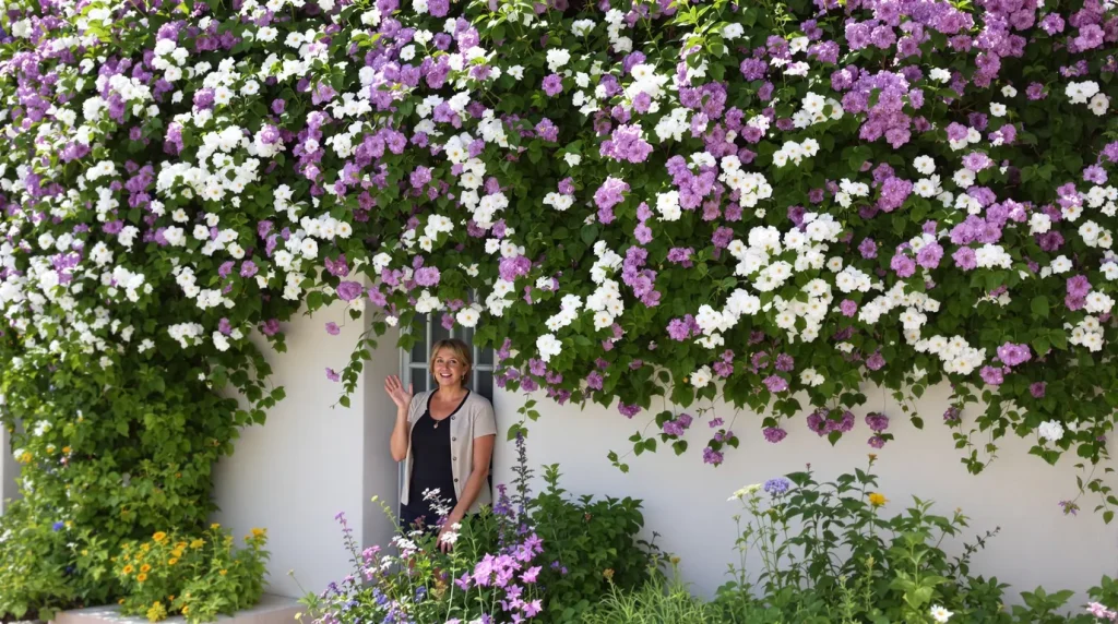 Oubliez le bougainvillier, cette plante grimpante fleurit tout l’été, tolère -12 °C et rafraîchit vos murs de 5 °C